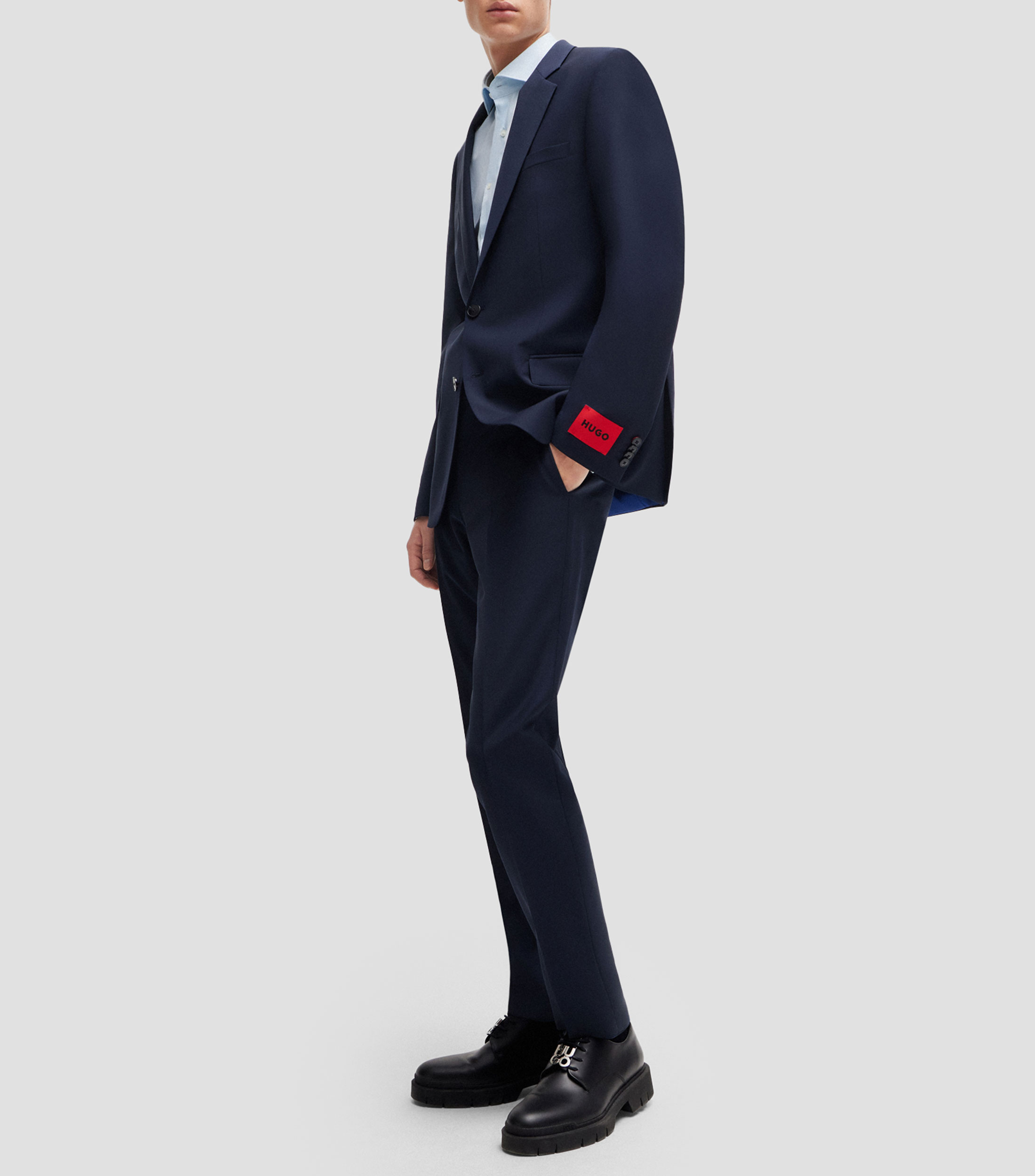 Pantalones extra slim fit en tejido superflexible Hombre